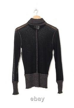 Women's JEAN PAUL GAULTIER Turtleneck Sweater Mesh Top Black Size S