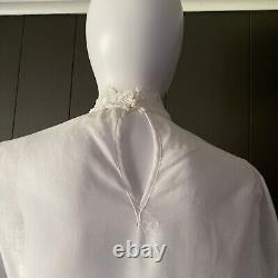 Women's Victorian Style Puff Sleeve Top Vintage Blouse READ SIZING Pearl Buttons