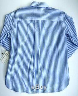 Womens $520 KHAITE Blue White Stripe Long Sleeve XS Blouse Top NEW WITH TAGS