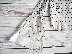 Womens ANN DEMEULEMEESTER black & white polka dot long sleeve blouse top sz 42