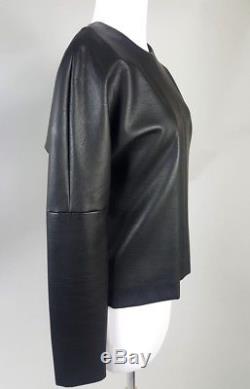 Womens Celine Phoebe Philo Black Vegan Leather Long Sleeve Top Size 38