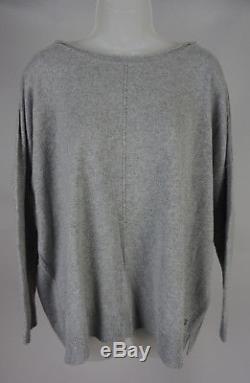 Womens Loro Piana Grey Baby Cashmere Long Sleeve Pullover Sweater Top Size M