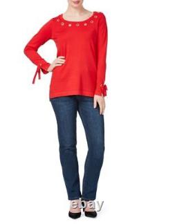 Womens Tops Winter Basic Red Long Sleeve Knit Clothes ROCKMANS