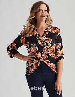 Womens Winter Tops Orange Blouse / Shirt Floral Smart Casual MILLERS