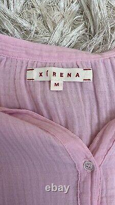 XiRENA Aerin Long Sleeve Gauze Popover Top Shirt in Pretty Pink size M