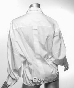 YVES SAINT LAURENT Womens White Cotton Long Sleeve Top Shirt Blouse FR36 US4