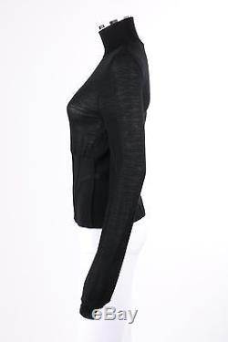 YVES SAINT LAURENT YSL Black Long Sleeve Turtleneck Corset Top Knit Sweater Sz M