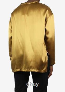 YVONNE DAMANT GOLD COLOUR SILK LOOSE FIT TOP (fits Uk12)