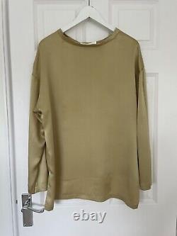 YVONNE DAMANT GOLD COLOUR SILK LOOSE FIT TOP (fits Uk12)