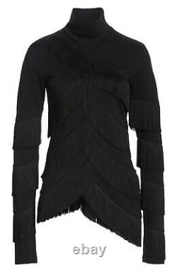 Y/PROJECT Fringe Tassel Stretch Jersey Turtleneck Sweater Top WTS9S15 MSRP$1260