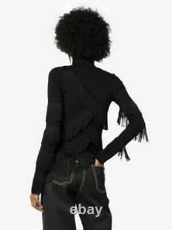Y/PROJECT Fringe Tassel Stretch Jersey Turtleneck Sweater Top WTS9S15 MSRP$1260