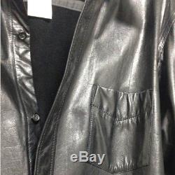 Yohji Yamamoto POUR HOMME Leather Men's Tops Long-Sleeved Shirt Size M