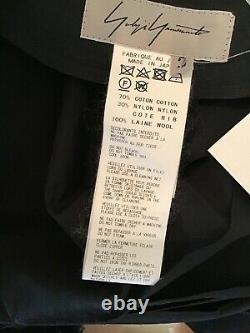 Yohji Yamamoto Top Black Accordion Puff L Sleeve Zipup Gathered Waist Nwt Size 2