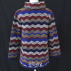 Yves Saint Laurent Border Long Sleeve Knit Tops Wool Multi-Color #M AK31914i