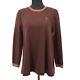 Yves Saint Laurent Round Neck Long Sleeve Knit Tops Brown #m Ss47a603 98639