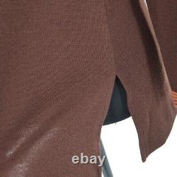 Yves Saint Laurent Round Neck Long Sleeve Knit Tops Brown #M SS47A603 98639