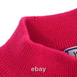 Yves Saint Laurent Vintage Long Sleeve Tops Pink #M Wool Authentic AK31399d