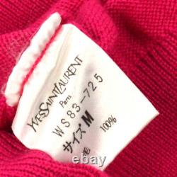 Yves Saint Laurent Vintage Long Sleeve Tops Pink #M Wool Authentic AK31399d