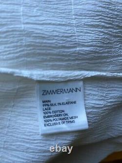 ZIMMERMANN White Silk Blouse Top Size 3