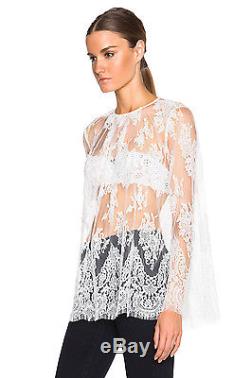ZIMMERMANN esplanade lace long sleeve blouse / top winter white 1 S