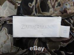 Zimmermann Blouse Henna T-Bar Top Black Floral Size 0 Sheer Silk Long Sleeve