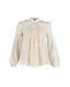 Zimmermann Women's Pleated Lace Long-sleeve Blouse In Cream Cotton In White Cr